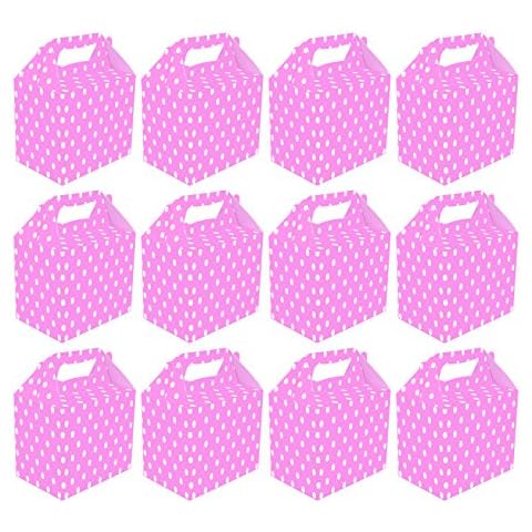 12 Baby Pink Polka Dot Lunch Boxes Cover
