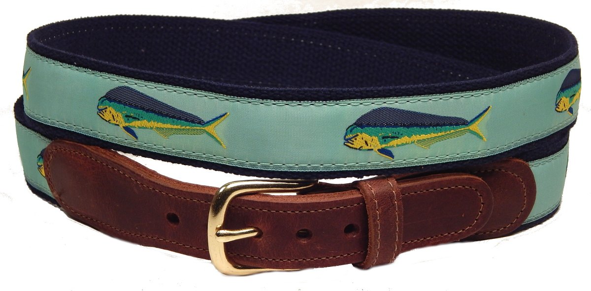 Preston LeatherMen's Preston Leather Mahi Mahi Fish Belt
