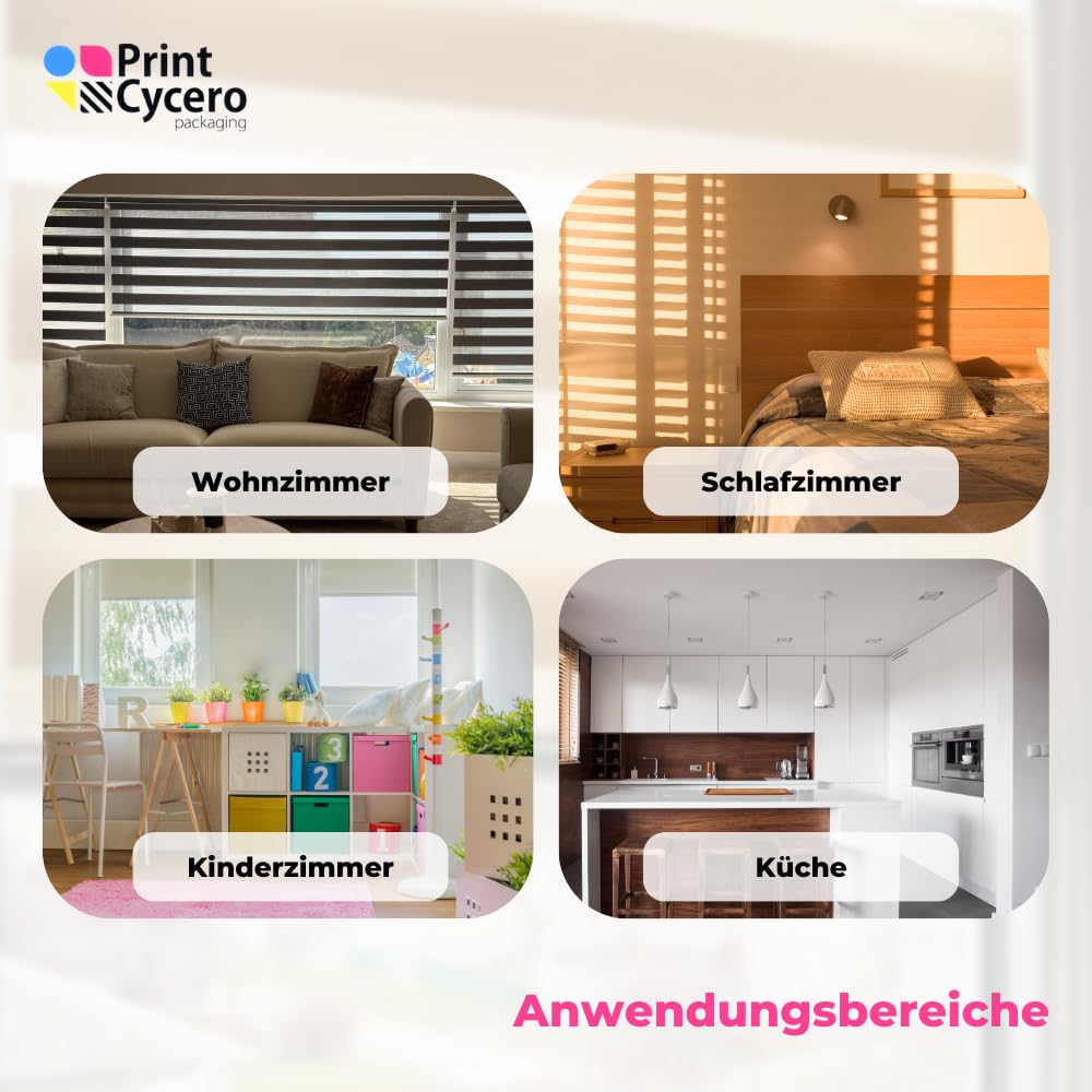 Doppelrollo Klemmfix ohne Bohren 90 x 150 cm, DuoRollo, Rollo für Fenster und Türen - Fensterrollo - Zebrarollo, Lichtdurchlässig & Verdunkelnd - Violett