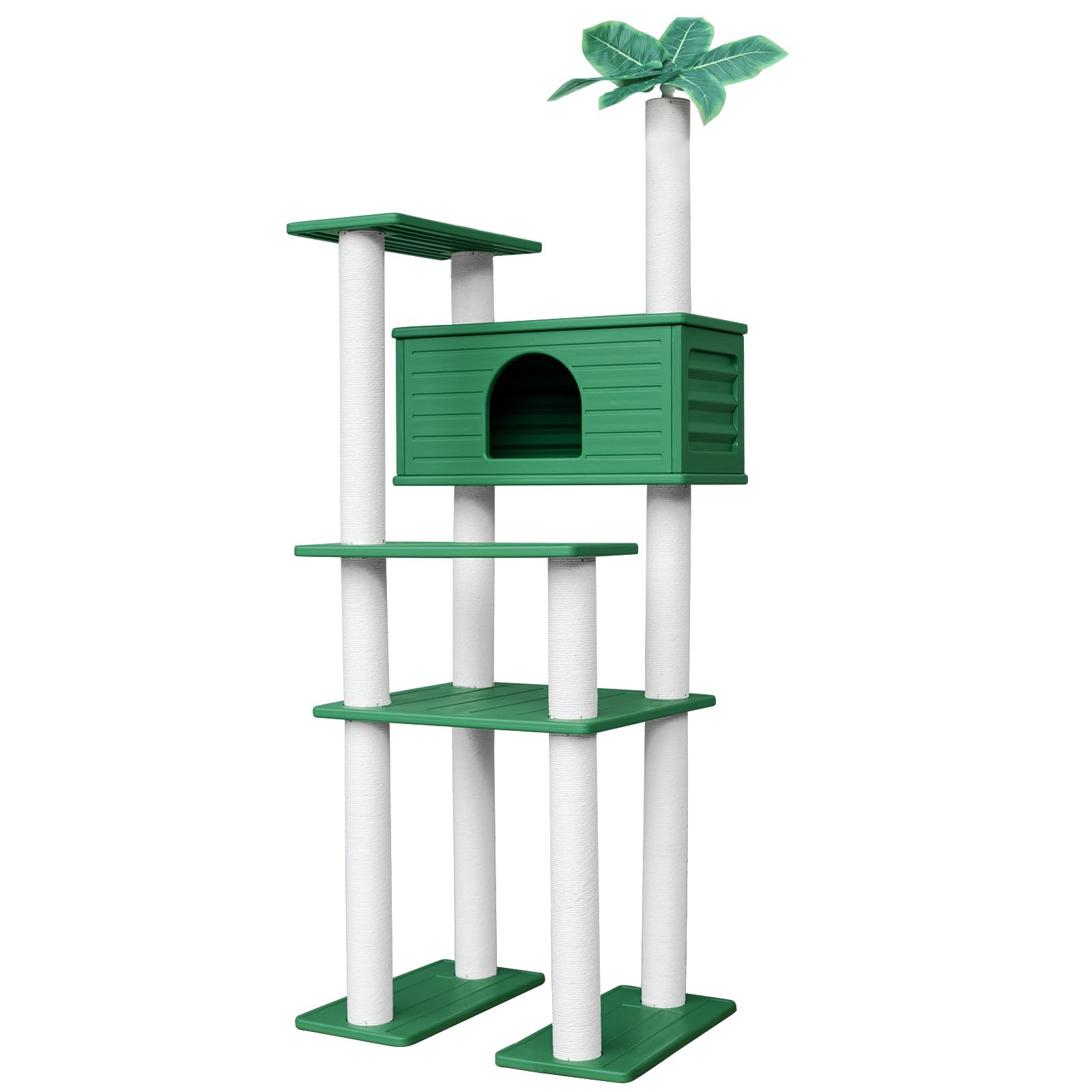 MAOHEGOU 70 Inches Tall Outdoor Weatherproof Cat Tree Tower, Multi-Level, Large Cat Condo with PVC Board and Cat Scratching Posts, for Outside and Indoor