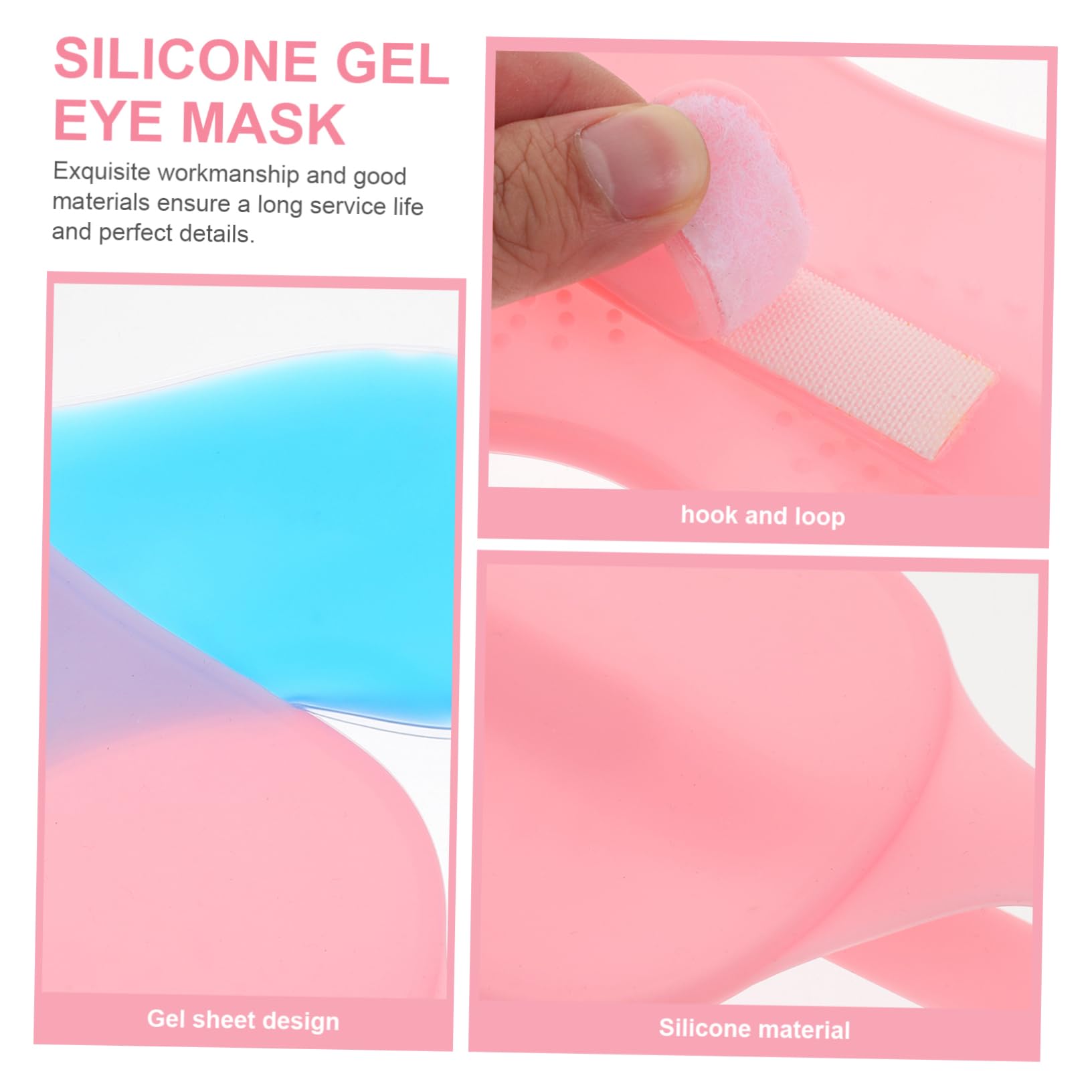 Verstellbare Gel Augenmaske aus Silikon in Rosa für Ruhe Unterwegs