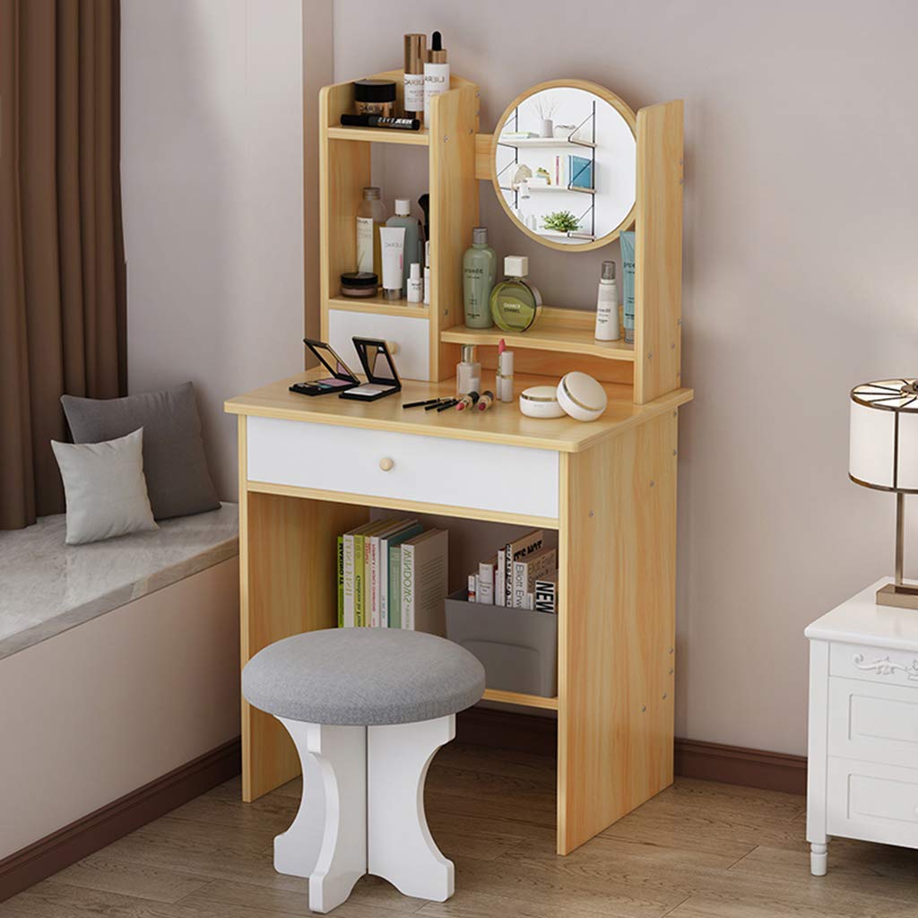 Mesa de maquillaje MU para niñas con taburete y espejo ideal para decorar el dormitorio moderno