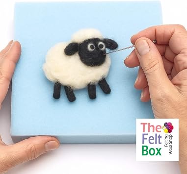 Needle Felting Wool – Black & White Wool Pack (100g Total) – Carded Batt with Coarse Short Fibres – Ideal for Eyes Noses Fur 3D Animals