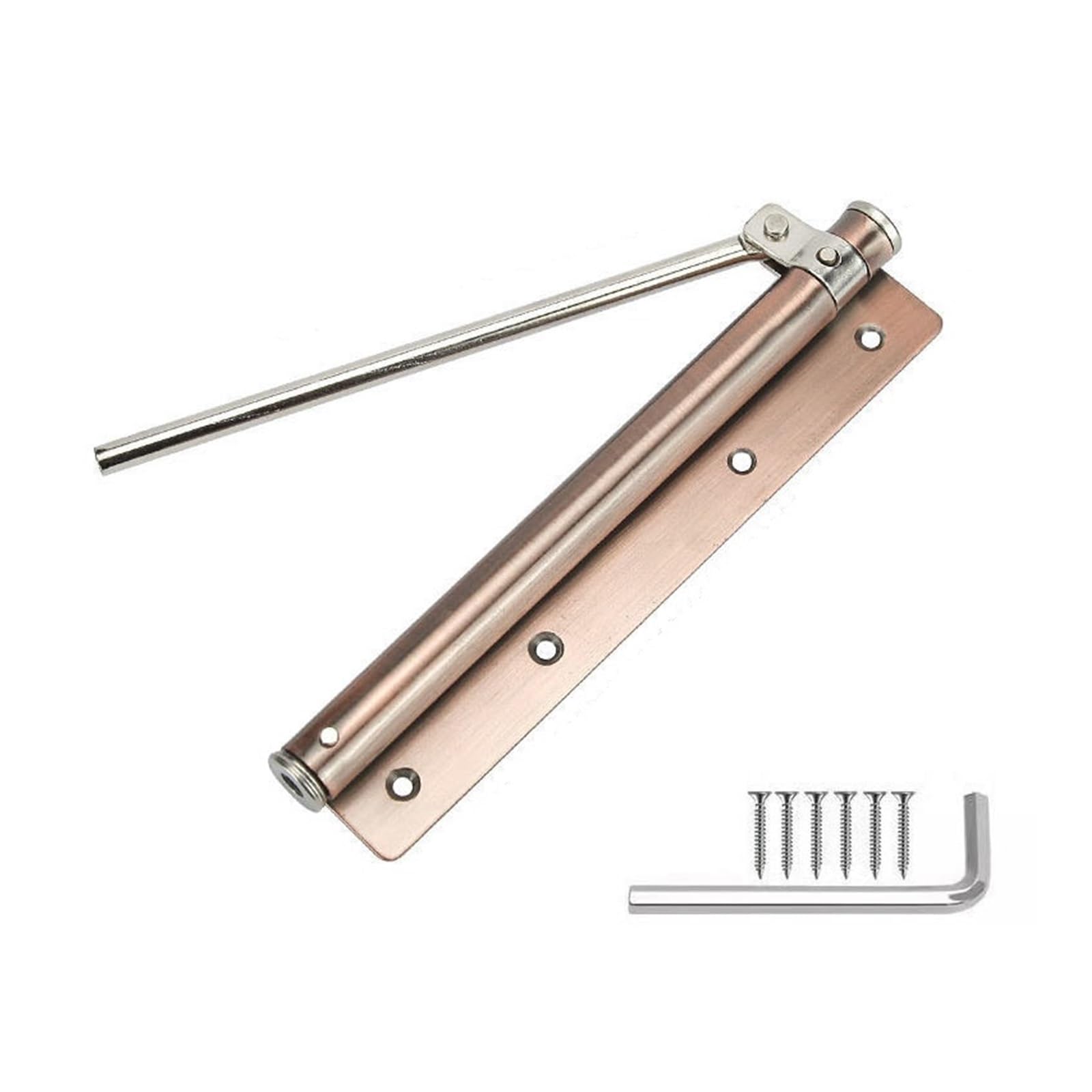 SWENEEN Adjustable Door Closers Surface Mounted Automatic Stainless Steel Spring Closing Door Closer Fire Rated Door Stopper Hardware Easy For Home Commercial Use (Red Bronze),Red Bronze