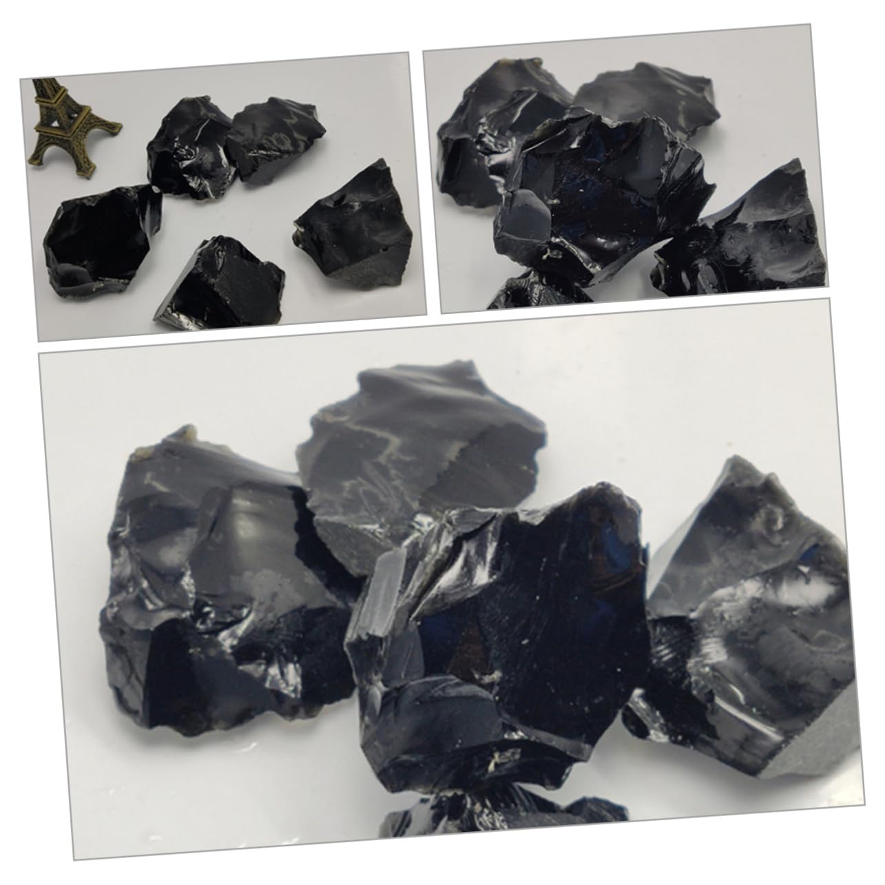 SHERCHPRY 5 Sätze Obsidian Duftstein Kleine Steindekore Obsidiansteine Kristalle Steine Obsidian-handwerk Obsidian Rechteckig Obsidian Rough Stone Natürlicher Kristall Schwarz 5 Stücke * 5