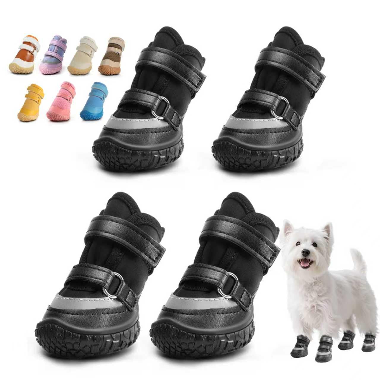 Chaussures pour chiens de petite taille et bottes de protection d'hiver réfléchissantes