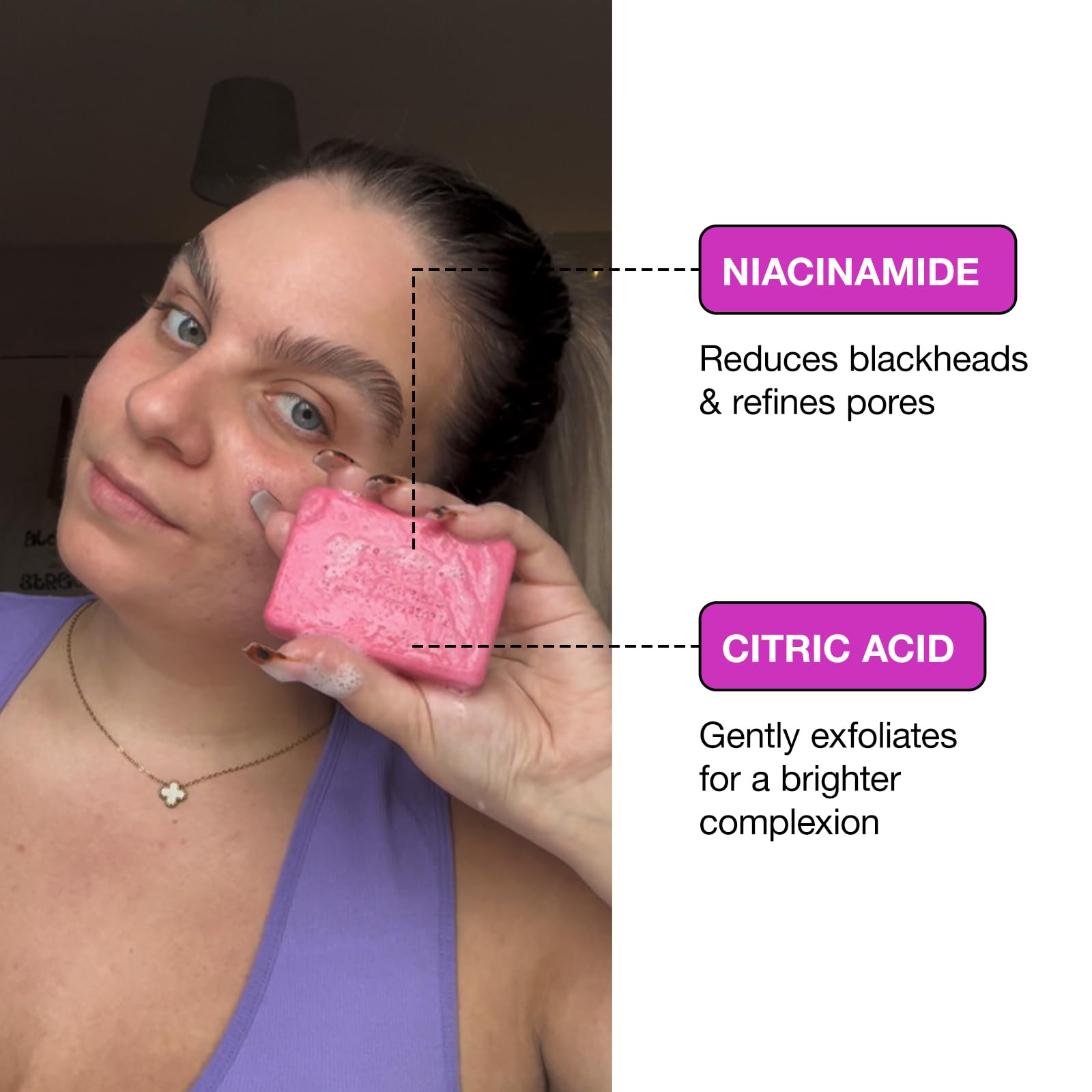 Carbon Theory VaPOREize Niacinamide and Citric Acid Face Cleansing Bar, Soap Bar for Acne Prone Skin Gently Cleanses - Image 3