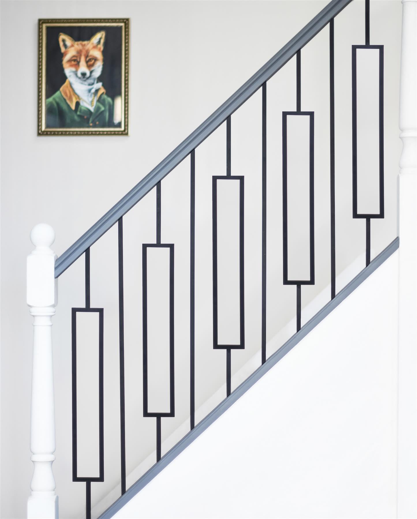 Set of 2 Matte Black "Enfield" Steel Stair Spindles - Pattern 10 Without Brackets