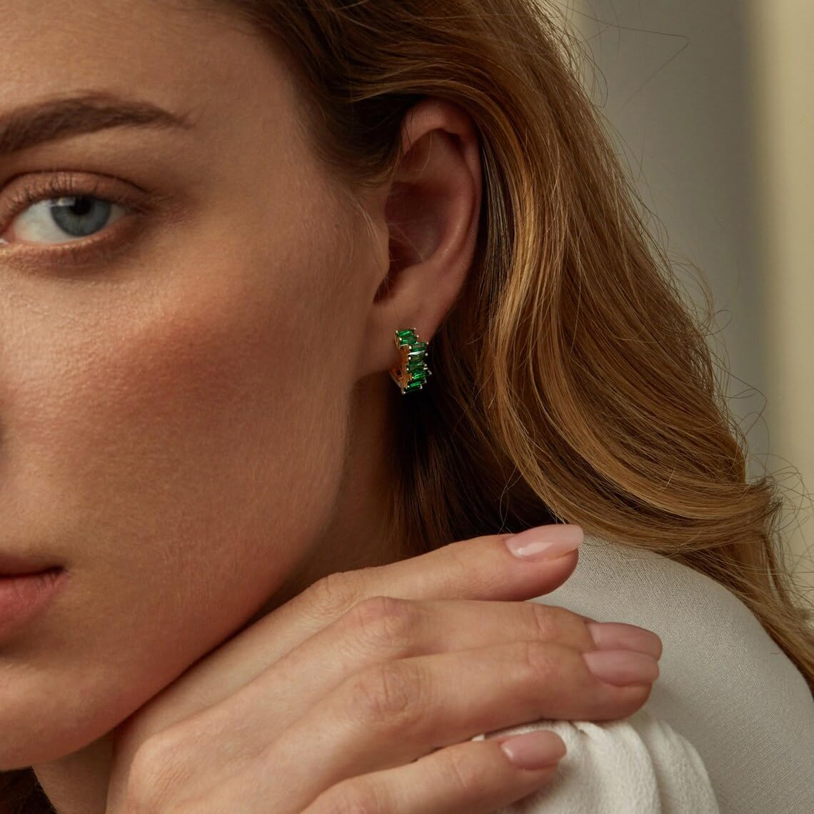 Me&Hz Gold Huggie Earrings Small Huggie Hoop Earrings for Women 14K Gold Plated Hypoallergenic Cubic Zirconia Huggies Mini Silver Hoop Earring for Women - Image 3