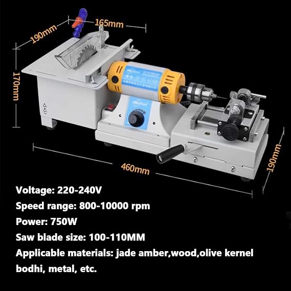 750w Multifunctional Jewelry Diamond Jade Gemstone Cutter Machine Table Saw Stone Cutting Bench Polishing Machine With Jade Processing Tools