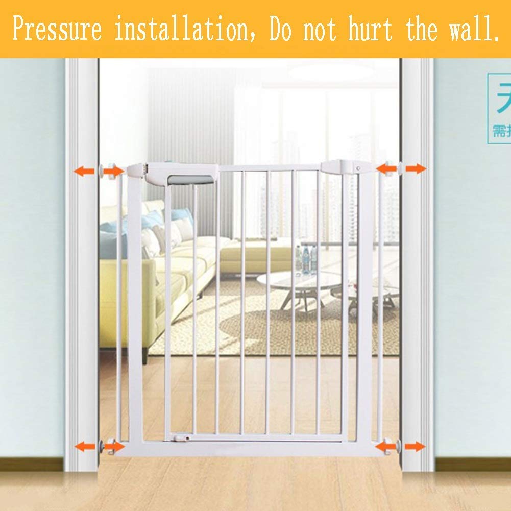 ISCBAFYX Barrera de Seguridad para niños Escaleras Pasar a través de la Valla de Seguridad Independiente Cierre automático Puerta para Mascotas Interior, Tamaño Personalizable (Color:, Tamaño: Ancho