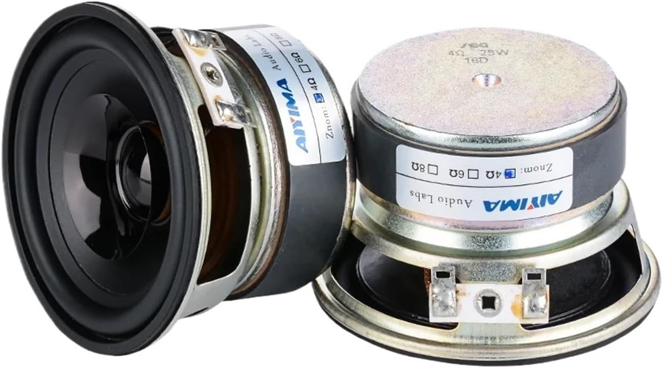 2 Parlantes de Rango Completo de 3 Pulgadas 4 Ohm 25W para Audio DIY