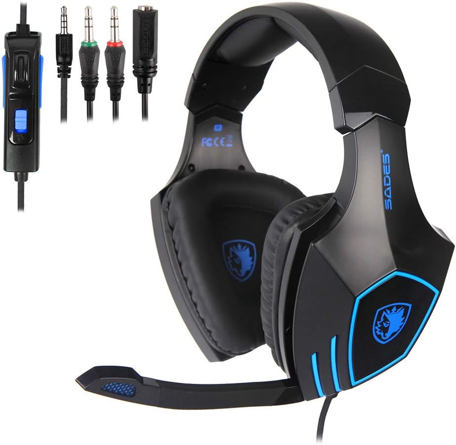 Simple Life Gaming Headphones Premium Stereo Headset with Microphone for PS4 PC Xbox One, Gaming Headset with Bass Surround Noise Cancelling