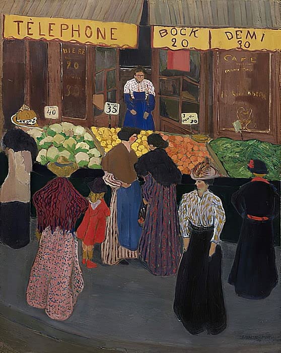 Tableau sur le Marché Félix Vallotton | Brisez le Vide de Vos Murs 60x90cm