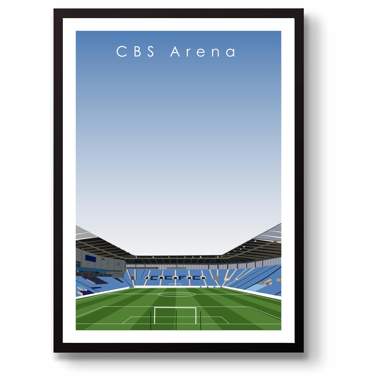 Grounddesigns Men's Blue And White Coventry City Fc Football Gift Cbs Arena Stadium Art Unframed A3 Print Cov