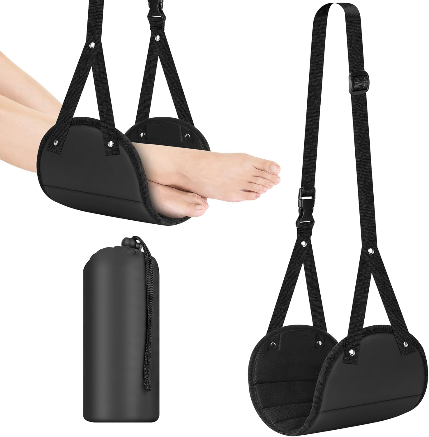 Auoinge Foot Hammock Airplane with Soft Memory Foam Portable Airplane Foot Rest