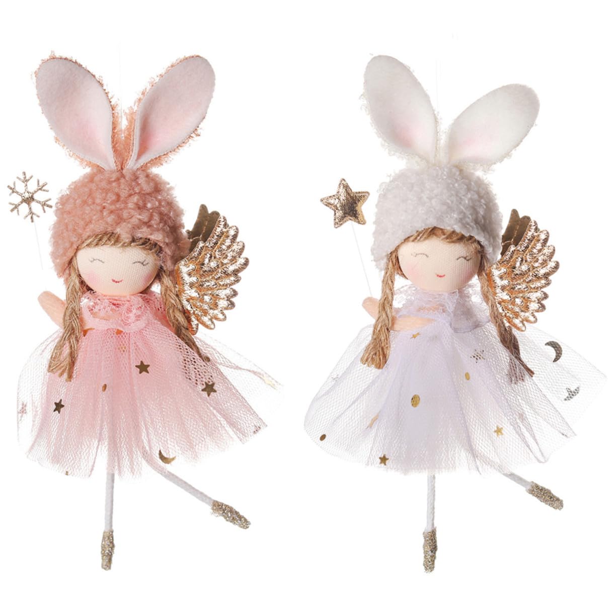 Anges de Noël suspendus Gatuida x2 pour décoration de sapin et fêtes