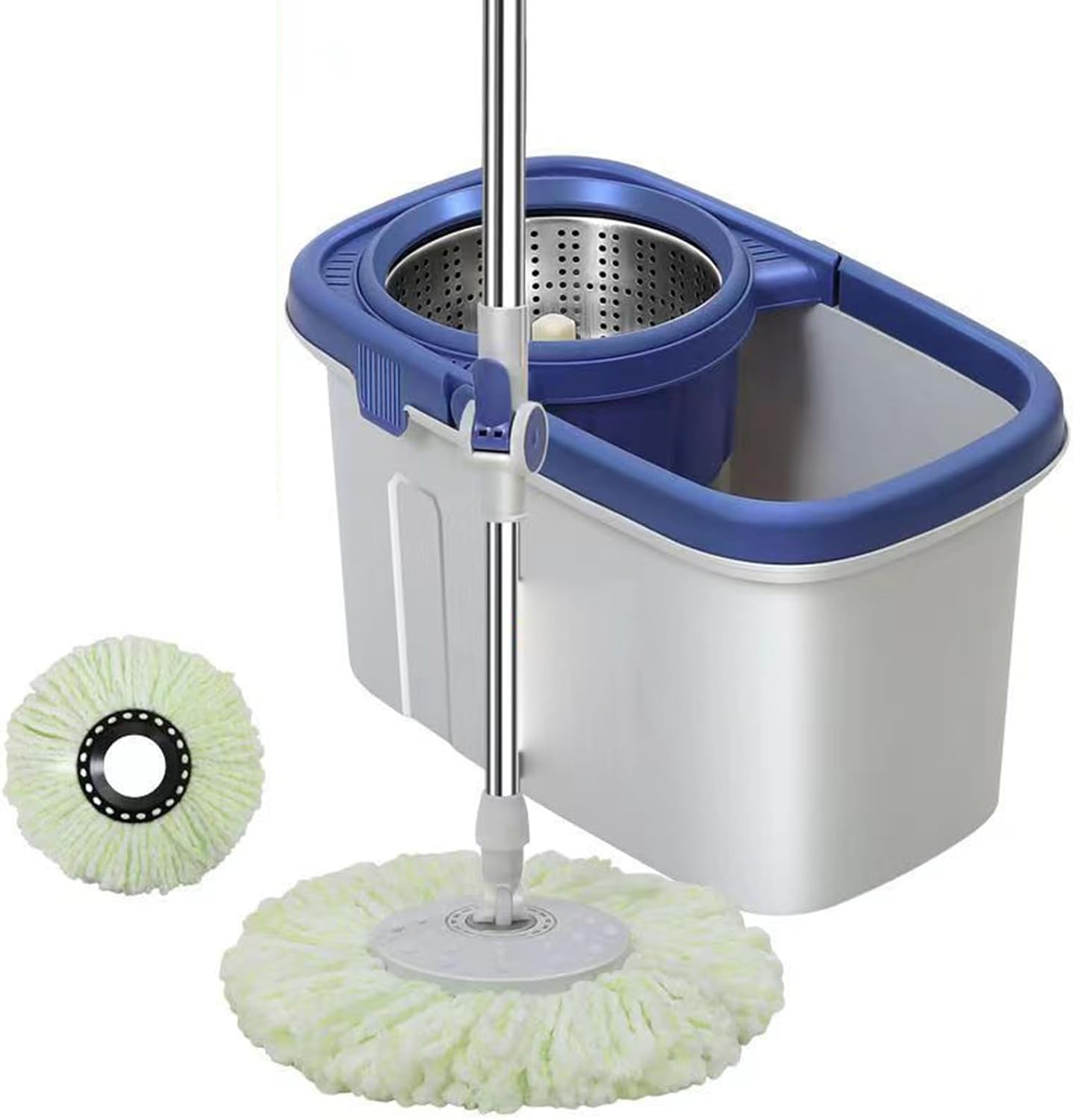 Spin Mop and Bucket Set Spin Mop and Bucket with Wringer Set - for Home Kitchen Floor Cleaning - Wet/Dry Usage on Hardwood & Tile Microfiber Spin Mop,B