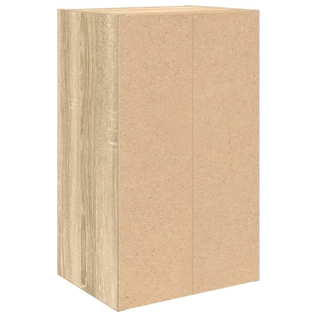 Libreria Mobiletto in Truciolato Rovere Sonoma 31x24x52 cm | Scaffale salvaspazio per soggiorno e studio con anta reversibile a sinistra o destra e vano a giorno flessibile