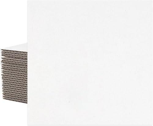 Mat Board Center, paquete de 25 hojas de cartón corrugado de 12 x 12 pulgadas, 18 de pulgada de grosor, cartón plano para correo, envío de paquete,