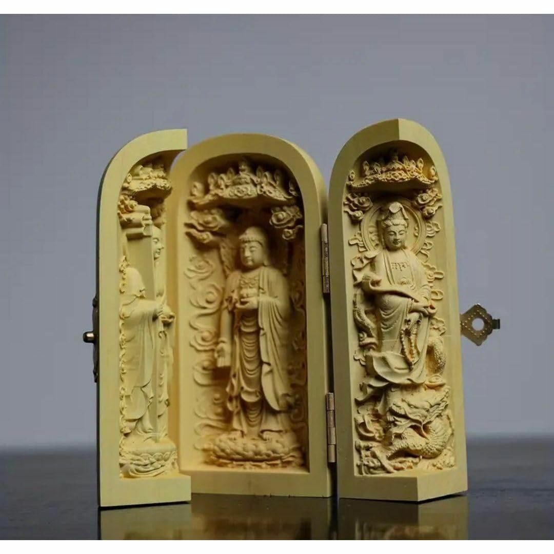 飾り箱　彫刻箱　彫物　飾り箱　仏像入れ 飾り箱 彫刻箱 彫物 飾り箱 仏像入れ