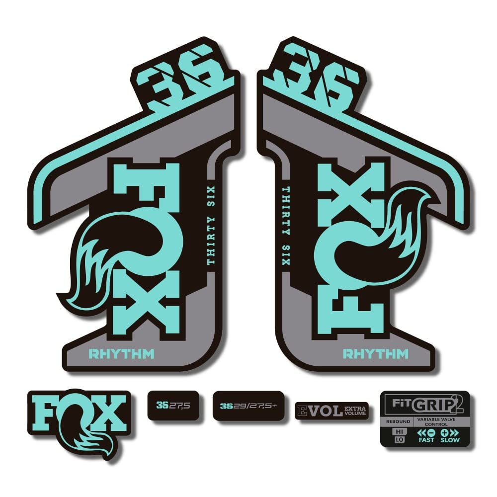 STAR SAM Pegatinas Compatibles con horquilla bici Fox 36 Rhythm 2021 Azul (Menta)