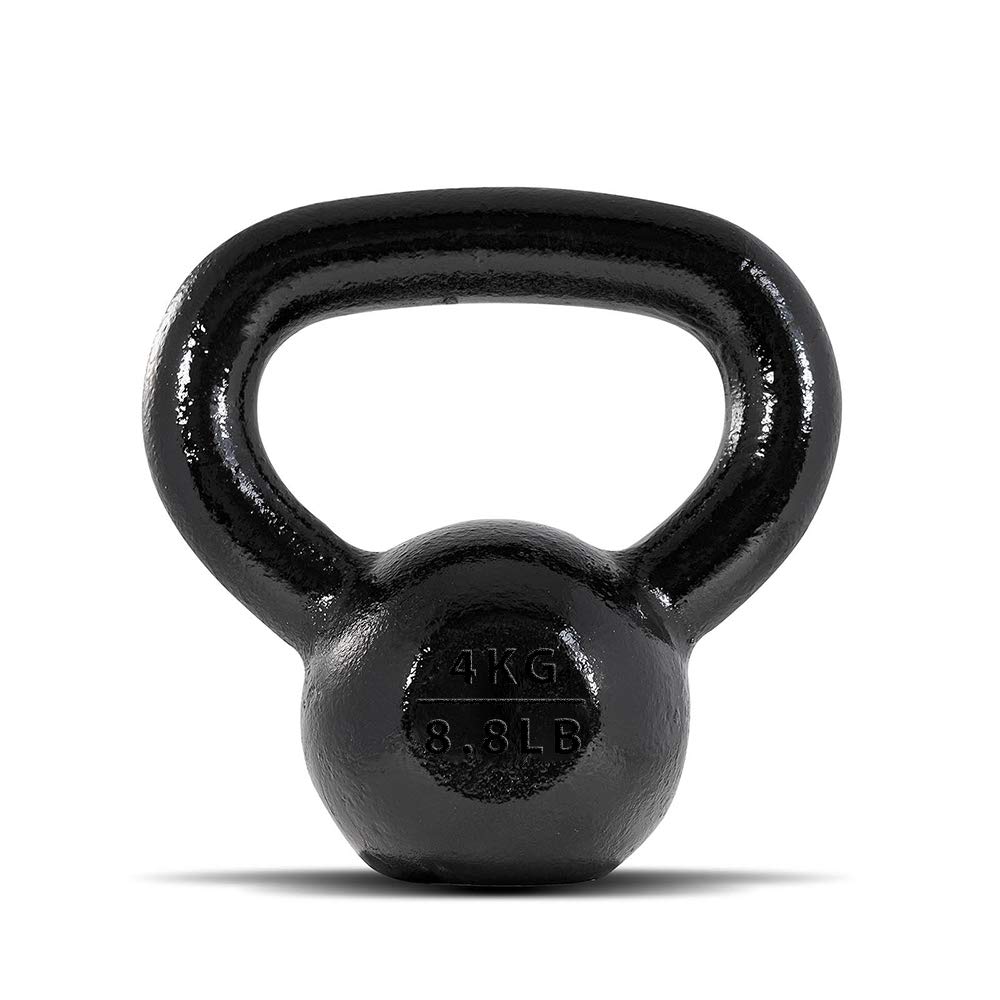 BodyRipCast Iron Black Kettlebell | Easy Grip Handles, Ergonomic | Gym Equipment, Fitness, Gymnastics, Exercise, Workout, Cardio | Men and Women | Choose Weights