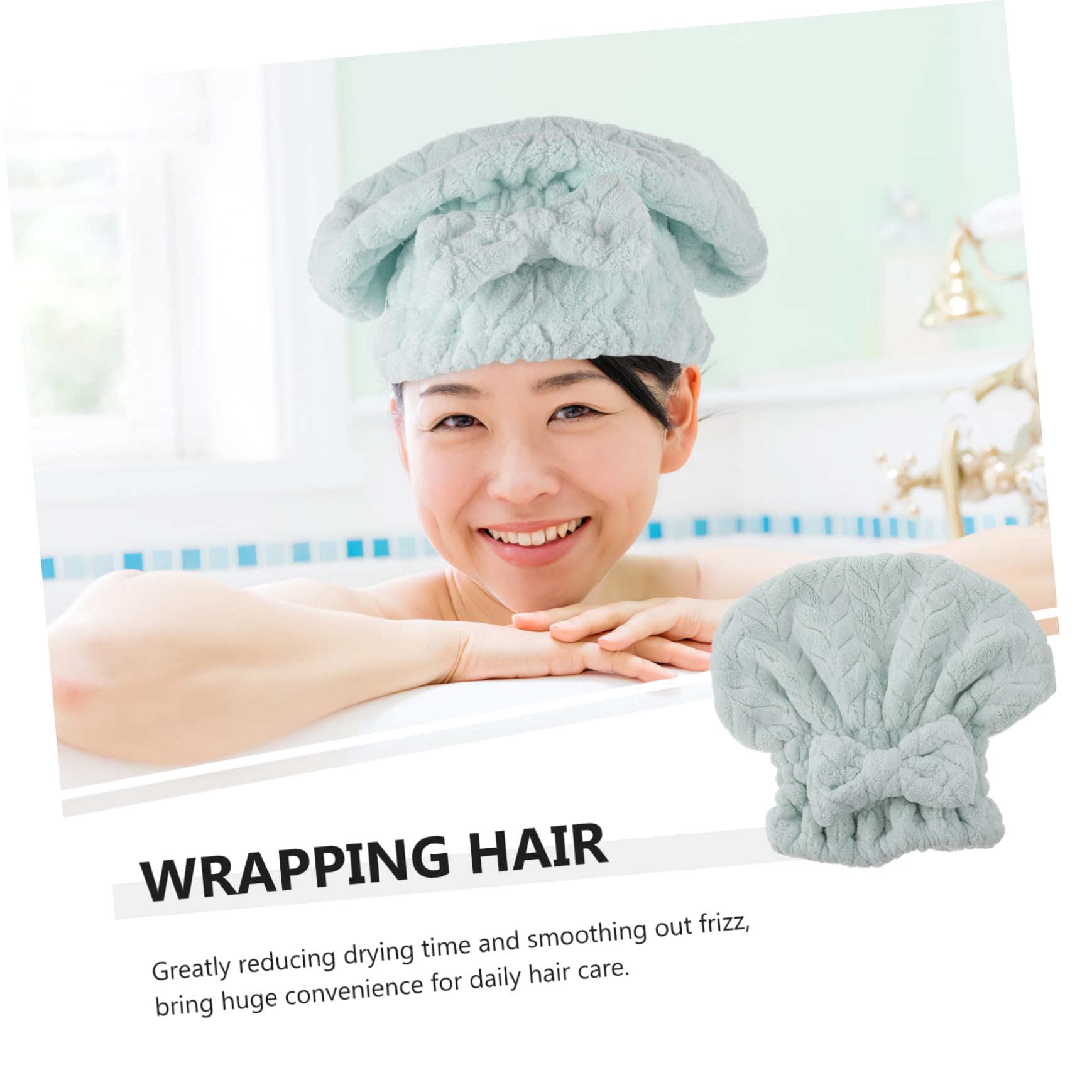 LIOOBO 3pcs Absorbent Hair Towel Wrap Bowknot Ultra Soft Fleece Hair Drying Hat Gentle on Hair No Odor Skin-Friendly Random Style