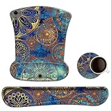 ToLuLu Keyboard Wrist Rest Mouse Pad Support, Gel Ergonomic Mouse Pads for Computer Laptop PC, Comfortable Durable Mousepad Keyboard Wrist Rests for Easy Typing Pain Relief, Blue Mandala