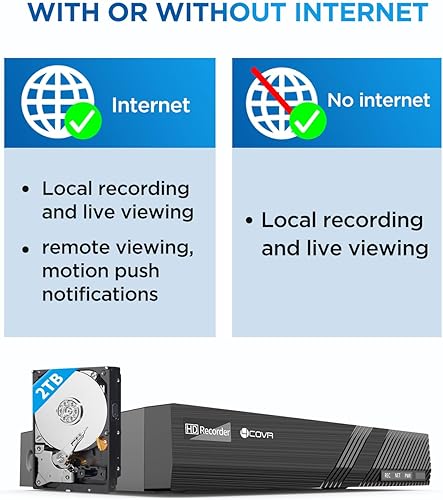 Miniatura 6 de Sistema de cámara de seguridad 4COVR 4K PoE, 8X cámara IP PoE de 8MP IK10 a prueba de vandalismo IP67 domo, NVR de 8 canales 2TB HDD, detección de