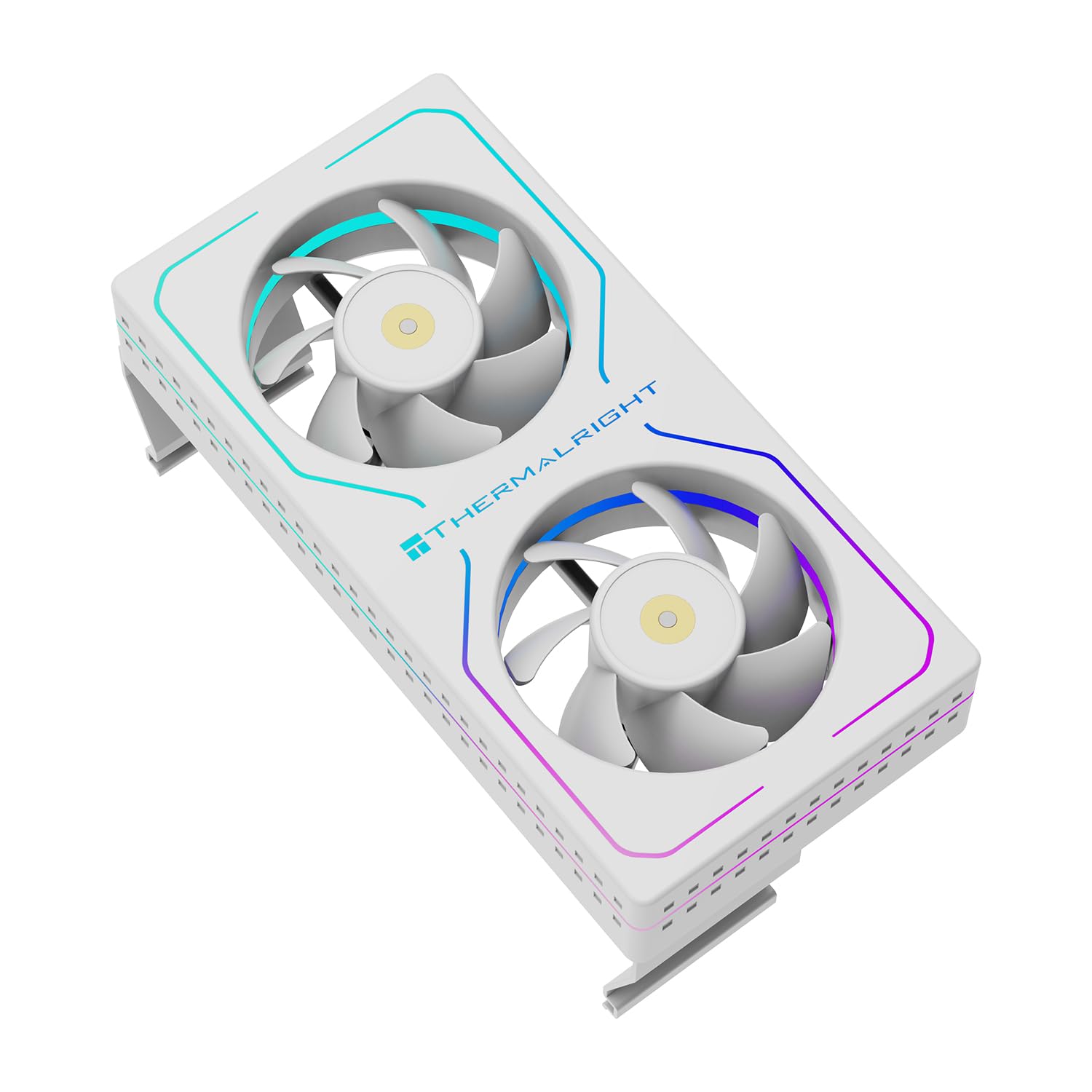 Thermalright MC-2 ARGB White Memory Cooler, double ventilateur avec design PWM 3200 tr/min, refroidisseur de RAM silencieux, flux d'air de 16,17 CFM pour kits de RAM DDR5/DDR4 de bureau (blanc)