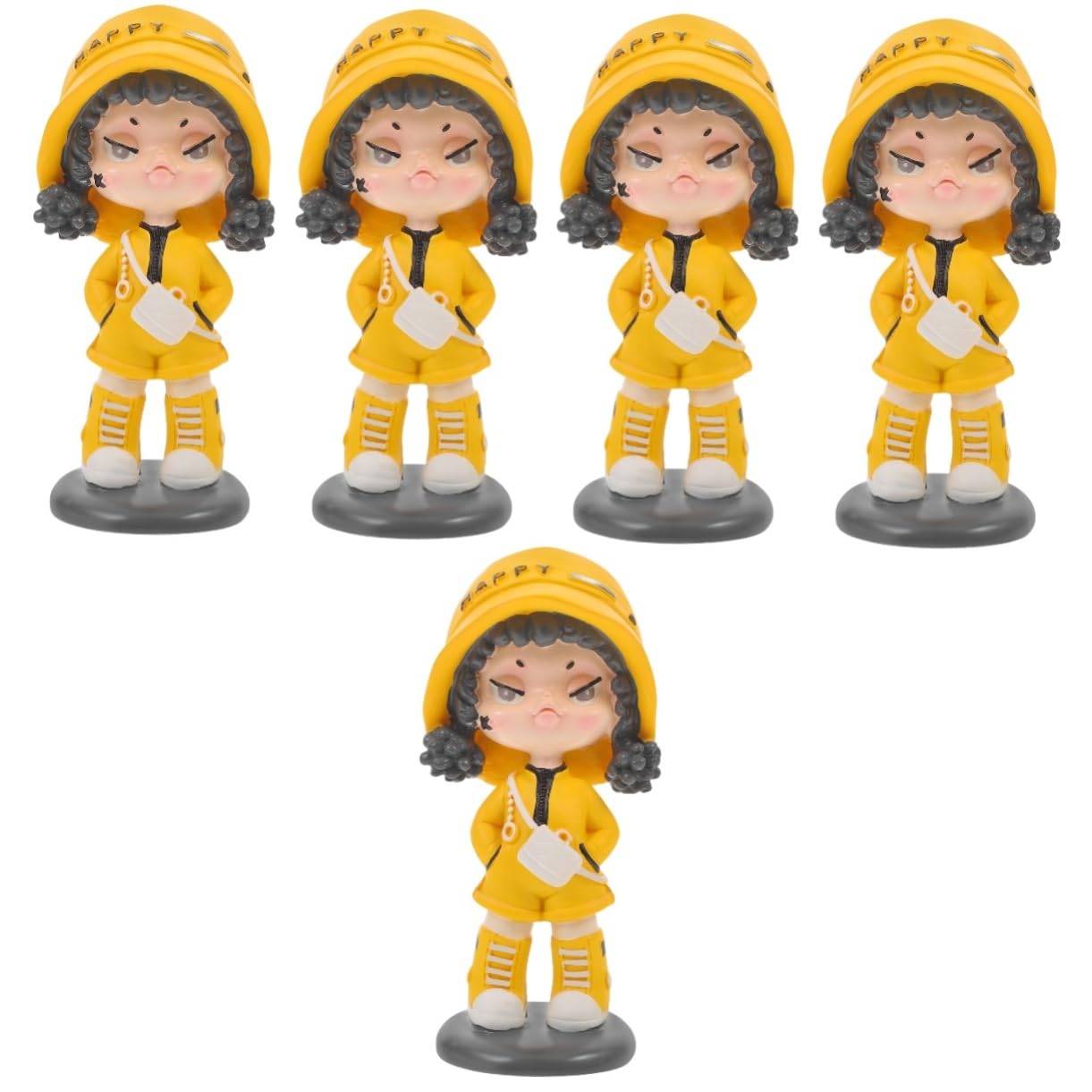 TOYANDONA 5 Stück Wackelkopf Mädchen Puppen Ornament Niedliche Auto Dekoration Niedliches Armaturenbrett Auto Zubehör Innendekoration Für Auto Armaturenbrett Ästhetische