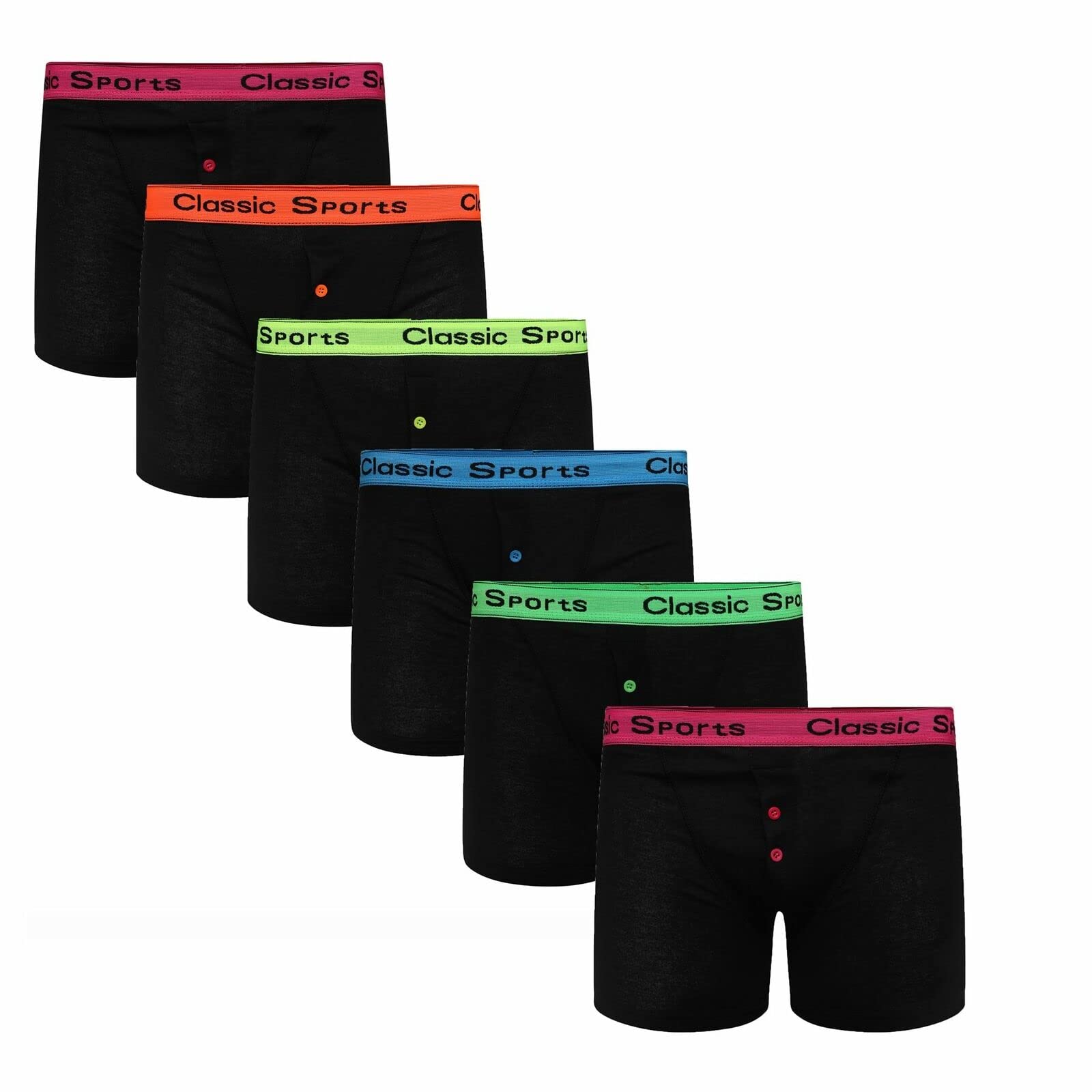 Undercover 6 pairs Classic Sports Boxers Neon Band XL