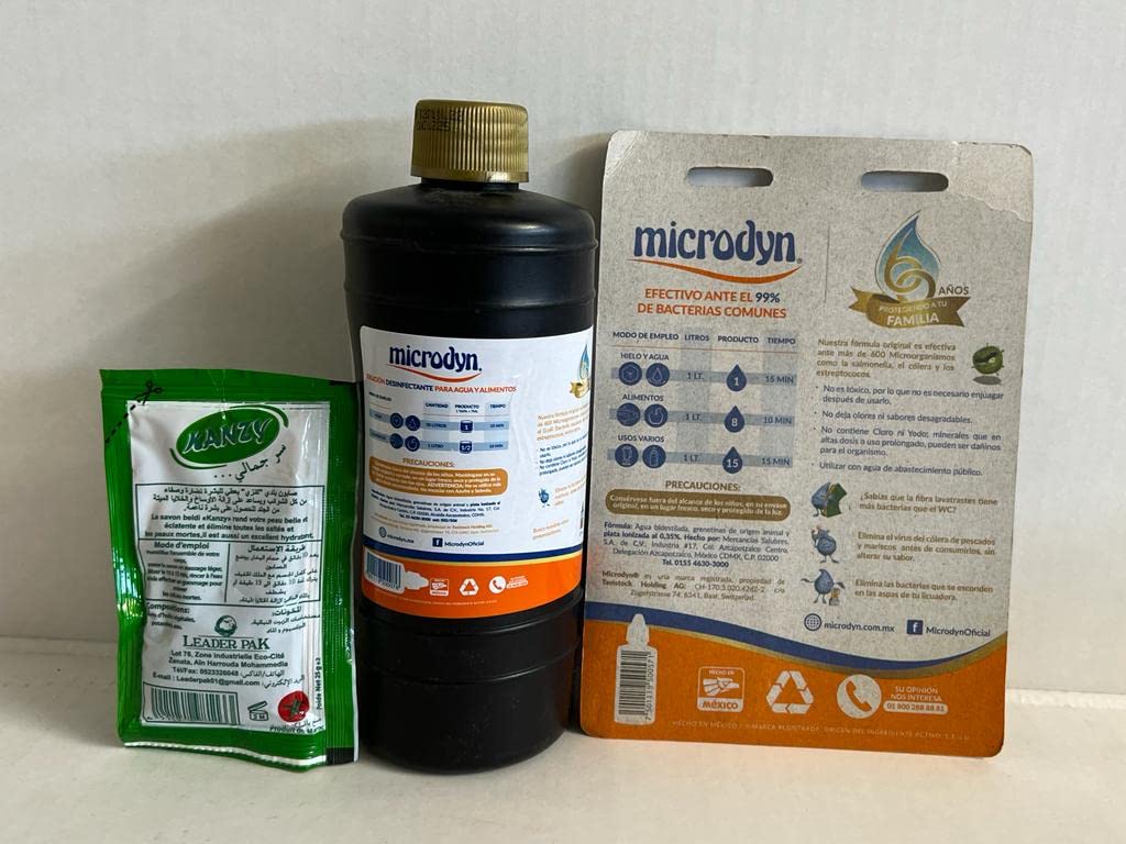 Pack Microdyn Fruit and Vegetable Wash 500ml+17ml with moroccan soap