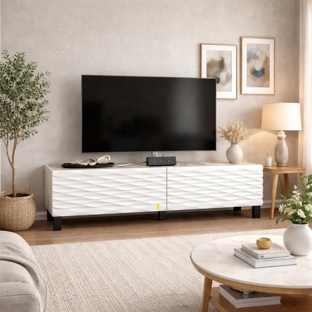 DECOROTIKA Lerze Modern 150 cm Wide TV Stand Media Console with