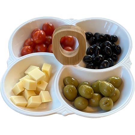 8 Stück Snackteller Mit 5 Fächern - Plastik Servierplatten Für Partys & Feiern