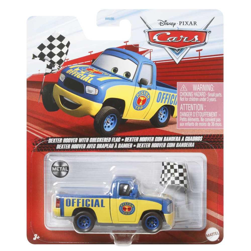 Disney Cars and Pixar Dexter Hover with Flag, 1:55 Scale Exit Toy Vehicle for Ages 3+, Multicoloured - Image 2