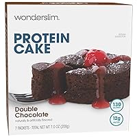Vista 1 de WonderSlim Mezcla de pastel de proteínas, chocolate doble, 0.42 oz de proteína, baja en carbohidratos (7 unidades)