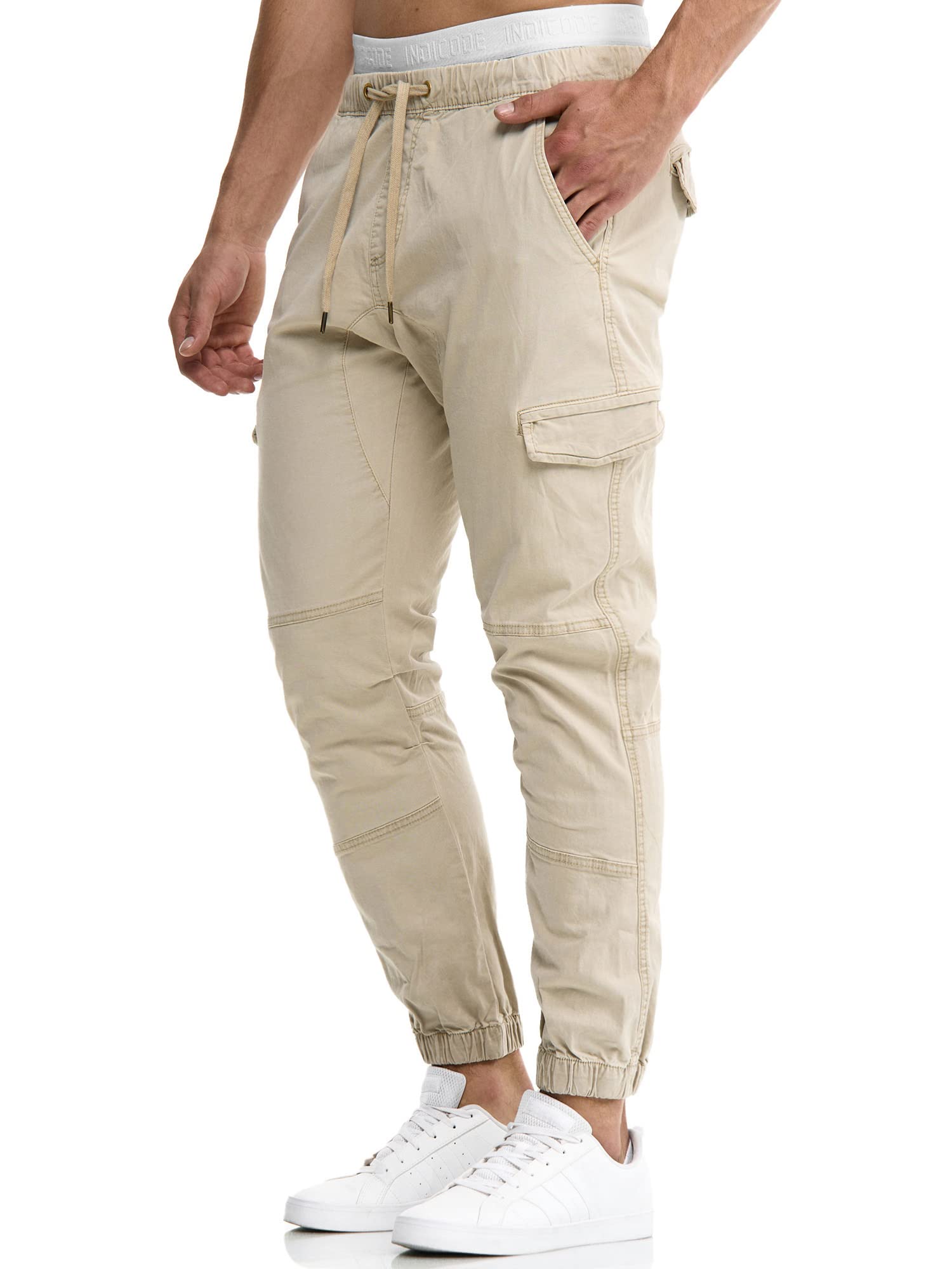 Indicode Hombres Levy Pantalón Cargo de algodón con 6 Bolsillos