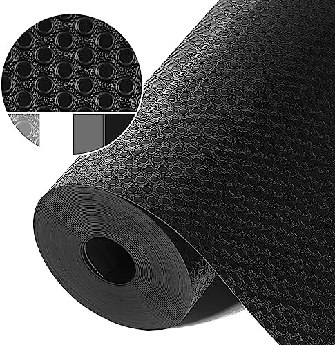 Origuuds Schubladenmatte, Eva-Material Wasserdichtem Schubladenauskleidung Antirutschmatte Kühlschrankauskleidungen Nicht Klebende für Küchenschränke Schubladen Schrank (Schwarz/60