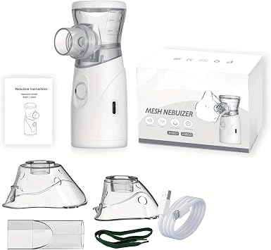 ultrasonic and micro mesh for quiet inhalation. Handheld Nebulizer Battery-powered, 2-15 m fine mist approaches symptoms directly when sleeping or on the go. White