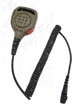 IP65 Waterproof Shoulder Speaker Mic Handheld Radio Microphone for Hytera Hyt pd700 pd708 pd702i pd752i pd782i pd782g pd782 pt580h pd780 pd780G pd705 pd705G PD785, with 3.5mm Audio Jack Tan