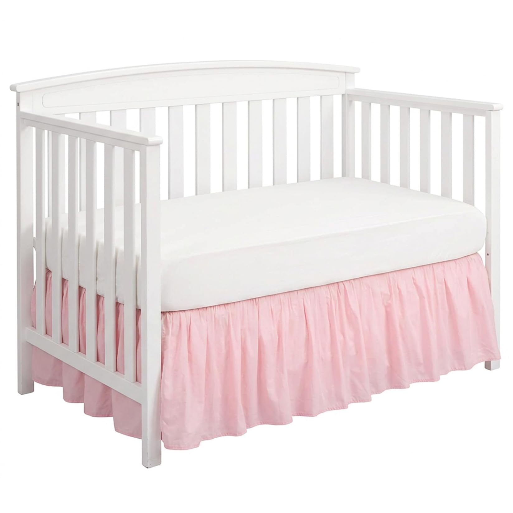 Monwssoe Bed Skirts Valances, Crib Bed Skirt 28 x 52 9 inch Baby Crib Skirt with 14 inch Ruffle Drop Polyester-Cotton Cribs Dust Ruffle for Boys Girls Nursery Toddler Style 1