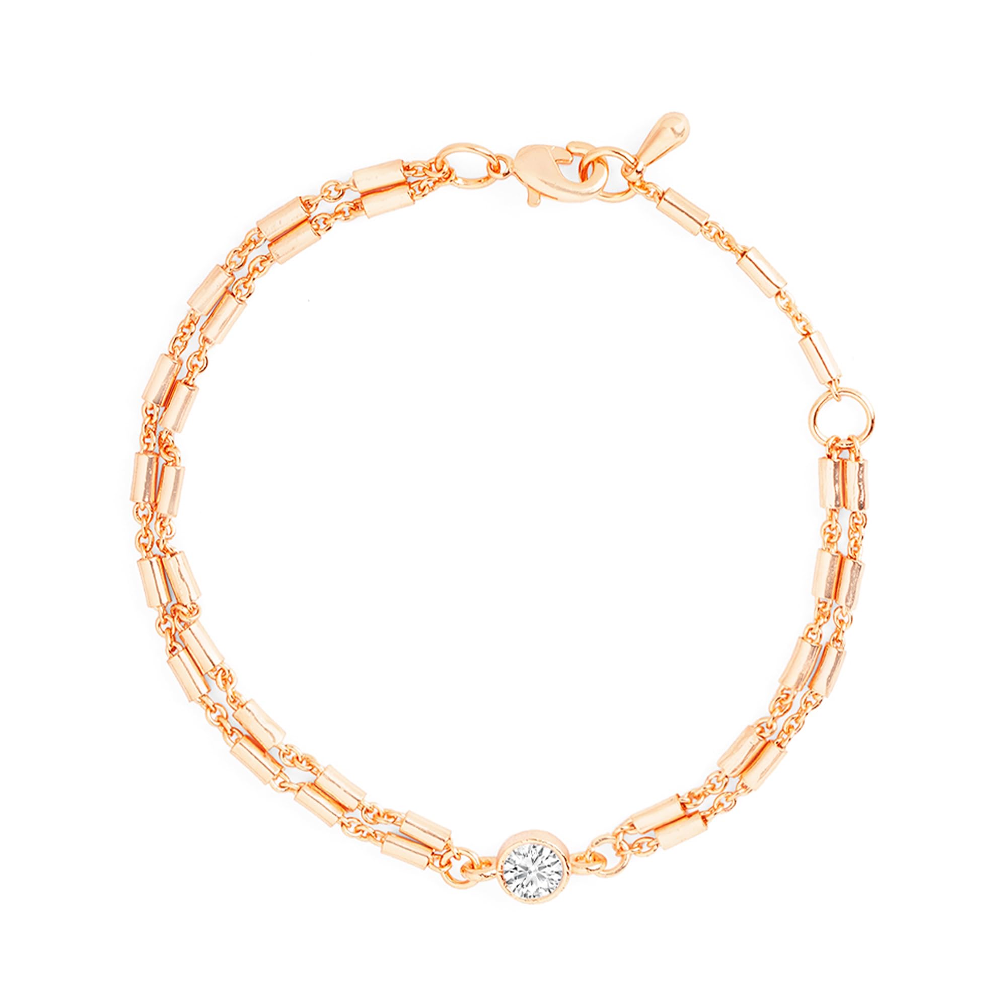 MINUTIAE Rose Gold-Plated Crystals Link Bracelet For Womens and Girls_MNT0372RDD_RG (B0D2TZVQZ9) Amazon Price History, Amazon Price Tracker