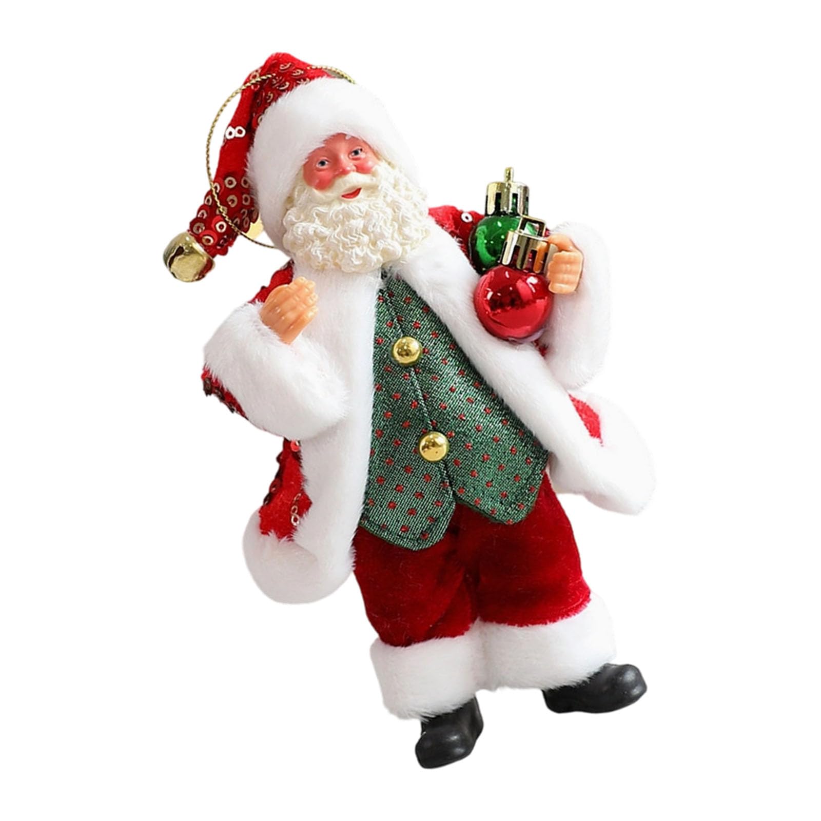Nucelit Christmas Theme Decorative Cloth Statue Santa Sculpture Ornament Decorative Holiday Tabletop Decoration Christmas Santa Desk Decoration