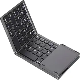Mini Teclado Dobrável com Ç Portátil Tecnologia Bluetooth Sem Fio Com Touchpad