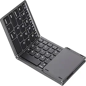 Mini Teclado Dobrável com Ç Portátil Tecnologia Bluetooth Sem Fio Com Touchpad
