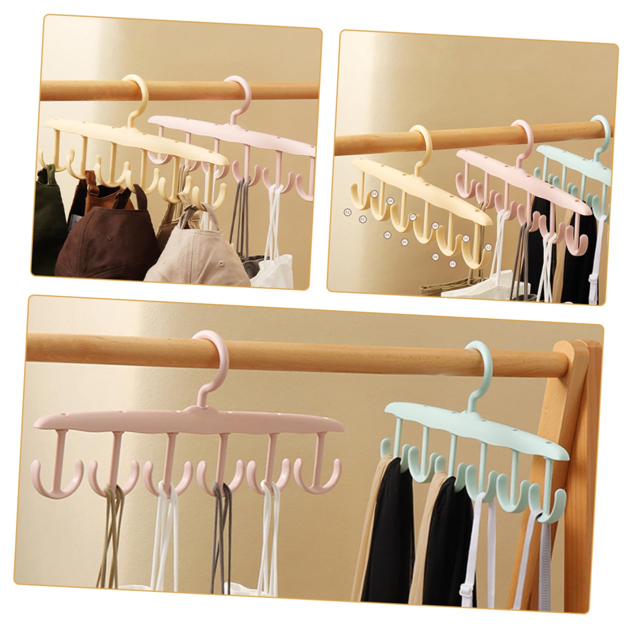 Organizzatore Per Cinture E Cravatte - Con 2 Ganci E 4 Assi - Da Appendere In Armadio - Foto 7