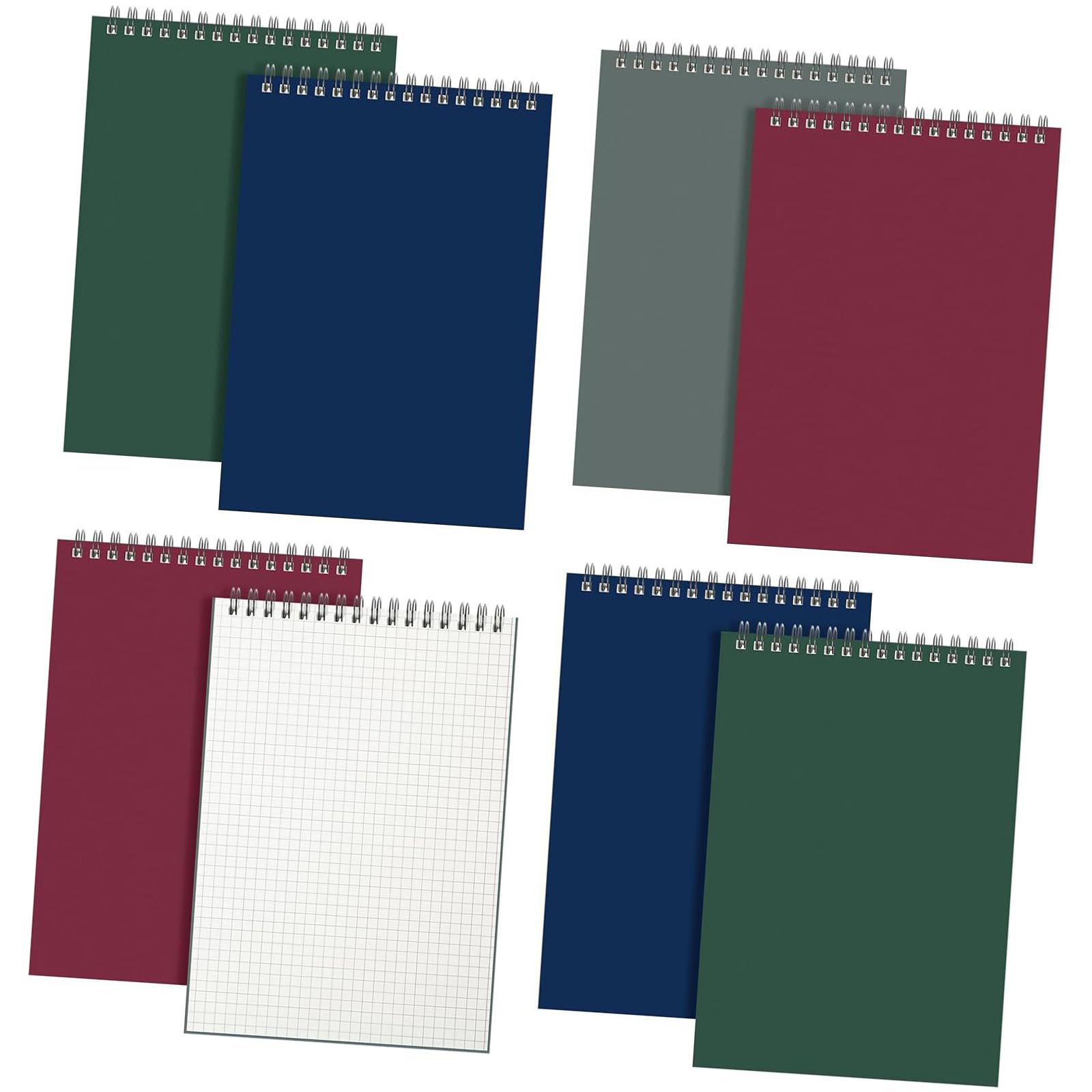 6 quaderni a griglia con 140 pagine con copertina rigida, 20,9 x 14,7 cm, per scrivere diari, pianificare, schizzi, prendere appunti per studenti