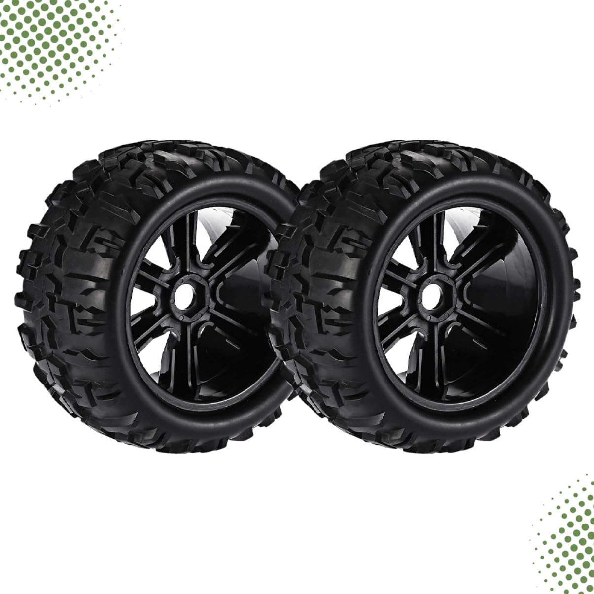 HEMOTON Accessoires pour Voiture Tout- Rc à L'échelle 1/8 - Pack de 2 Jantes Et Pneus - Stabilité Élevée Et Adhérence Supérieure sur Les Terrains